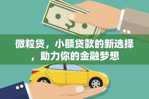 辛集微粒贷，小额贷款的新选择，助力你的金融梦想