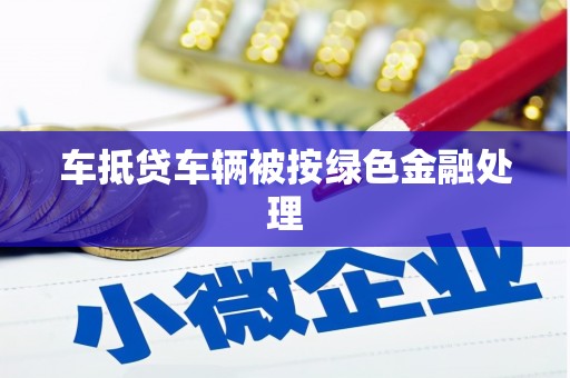 伊吾车抵贷车辆被按绿色金融处理