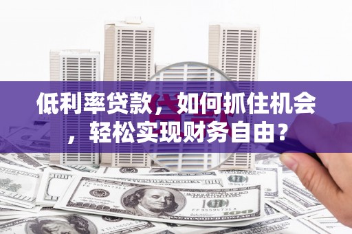 法库低利率贷款，如何抓住机会，轻松实现财务自由？