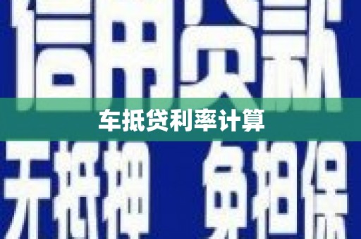 天涯车抵贷利率计算