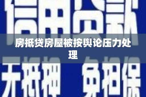洮南房抵贷房屋被按舆论压力处理