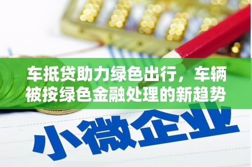林州车抵贷助力绿色出行，车辆被按绿色金融处理的新趋势