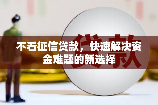 新社不看征信贷款，快速解决资金难题的新选择