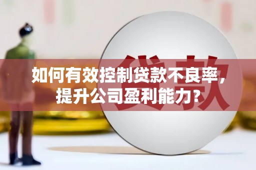康马如何有效控制贷款不良率，提升公司盈利能力？