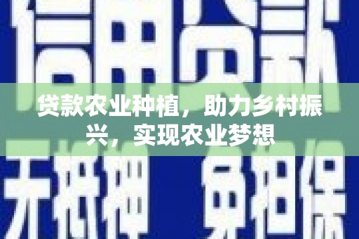 蚌埠贷款农业种植，助力乡村振兴，实现农业梦想