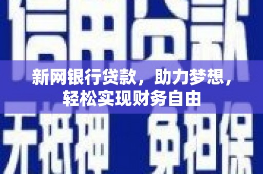 蚌埠新网银行贷款，助力梦想，轻松实现财务自由