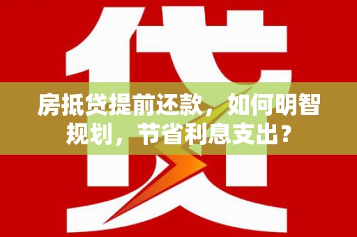 西岗房抵贷提前还款，如何明智规划，节省利息支出？