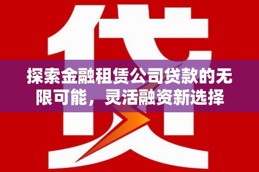 碌曲探索金融租赁公司贷款的无限可能，灵活融资新选择