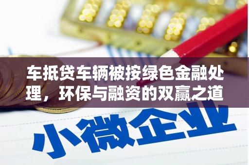 景德镇车抵贷车辆被按绿色金融处理，环保与融资的双赢之道