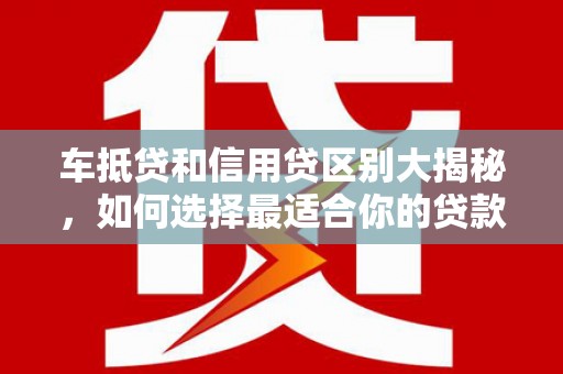 莎车车抵贷和信用贷区别大揭秘，如何选择最适合你的贷款方式？