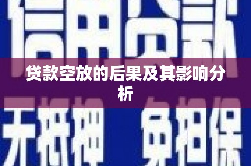 尖石贷款空放的后果及其影响分析