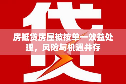 井冈山房抵贷房屋被按单一效益处理，风险与机遇并存