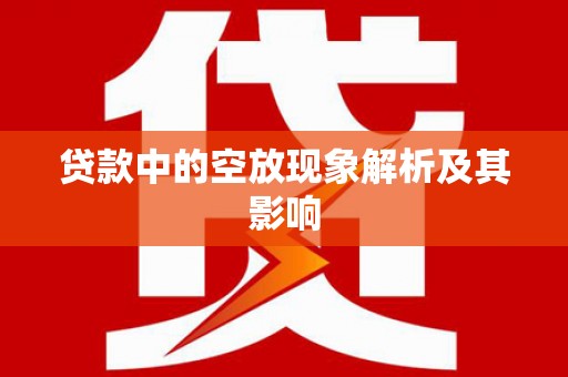 海北贷款中的空放现象解析及其影响