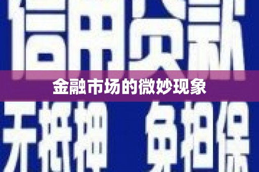 双塔金融市场的微妙现象