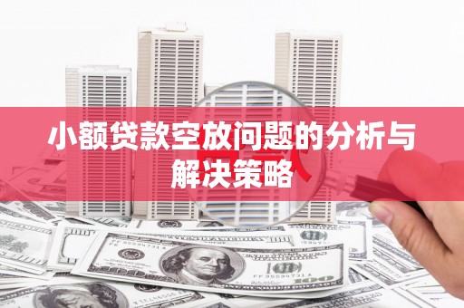 望都小额贷款空放问题的分析与解决策略